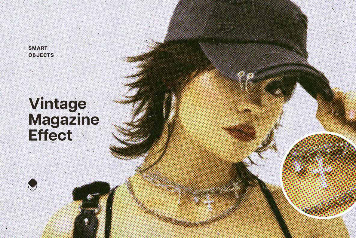 Vintage Halftone Magazine Photo Effect 1