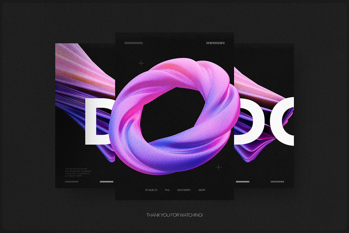 Y2K 3D Geometric Shapes Collection 6