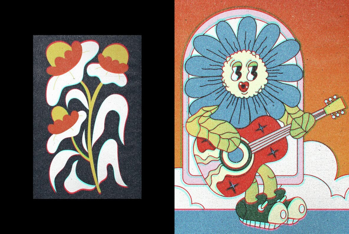 Retro Misprint Design Effect 6