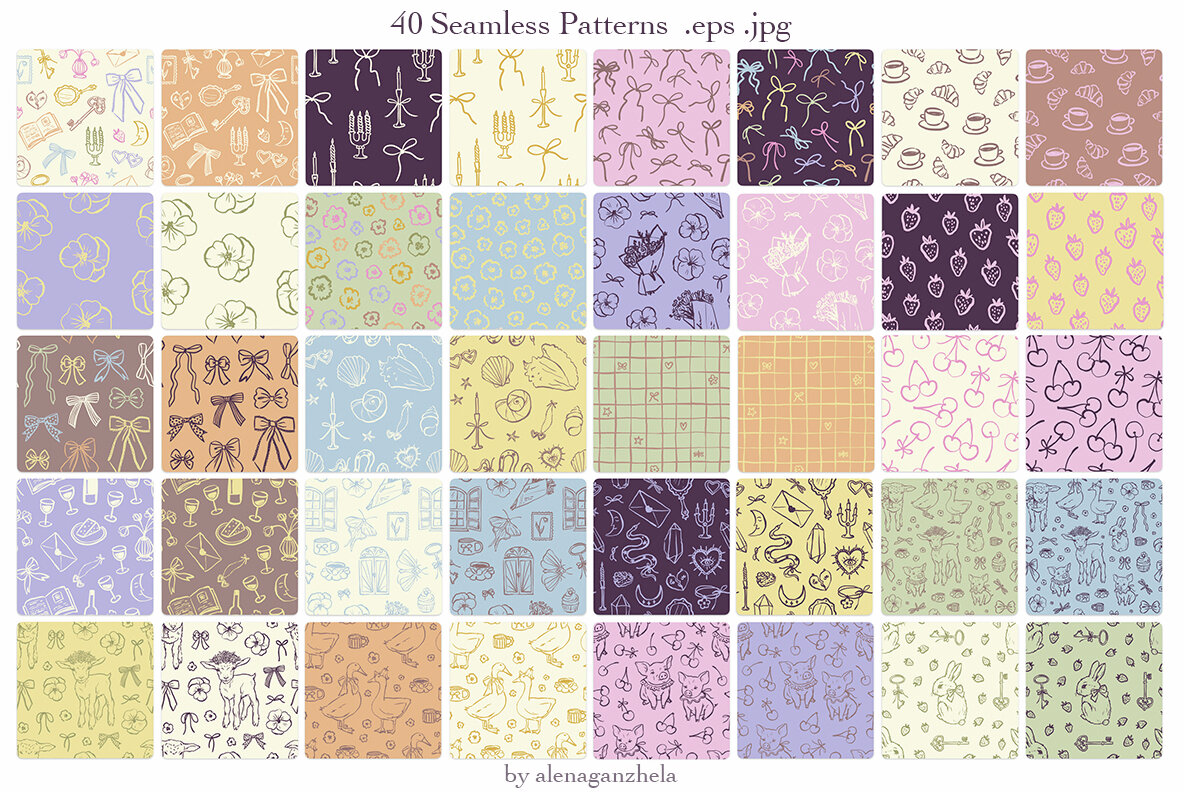 Cottagecore Patterns and Elements 6