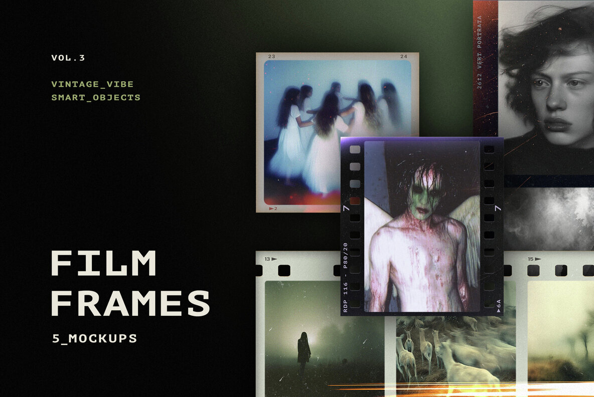 Retro Film Frames Mockups 1