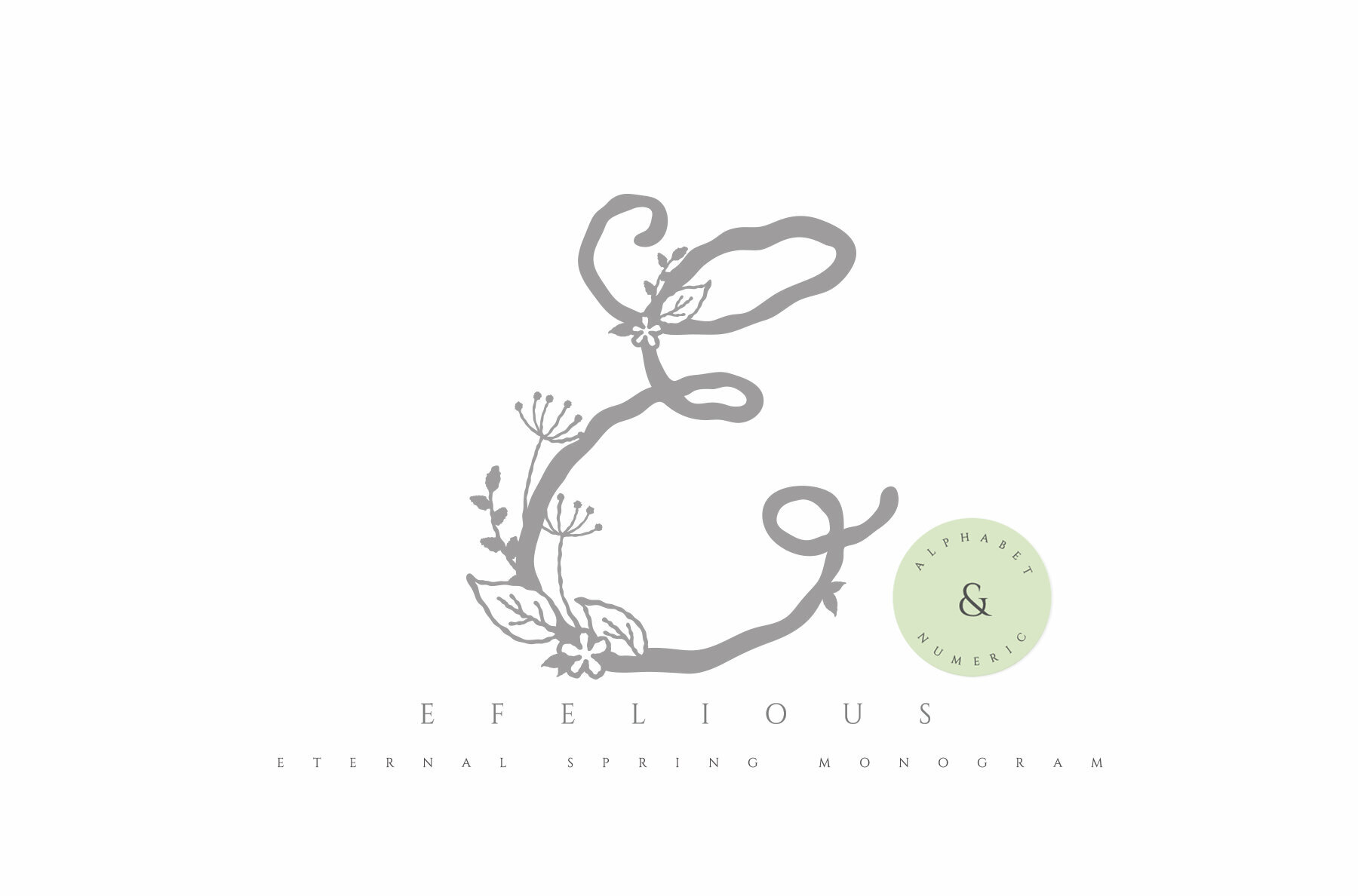 Efelious   Floral monogram alphabet set 1