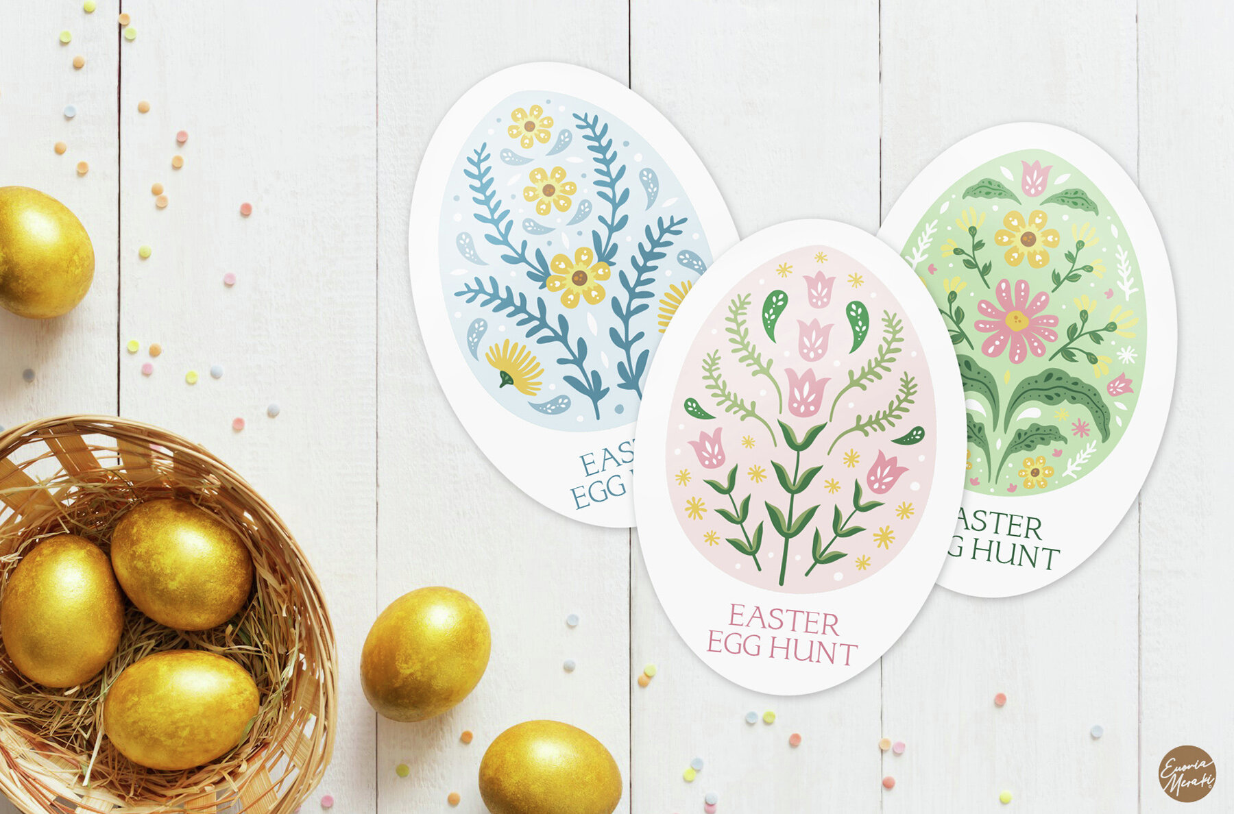 Easter Bunny and Eggs Illustrations 8