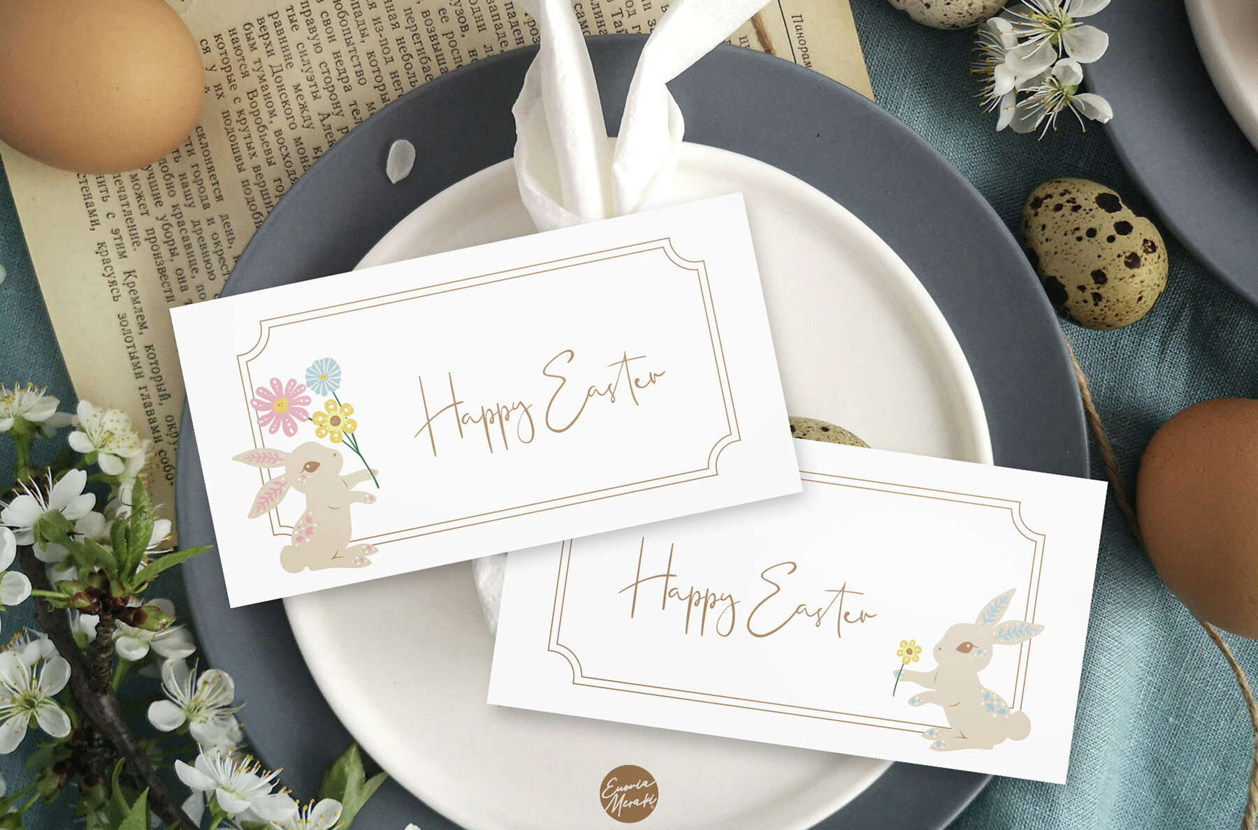 Easter Bunny and Eggs Illustrations 10