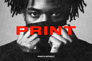 Halftone Print Style Photo Effect