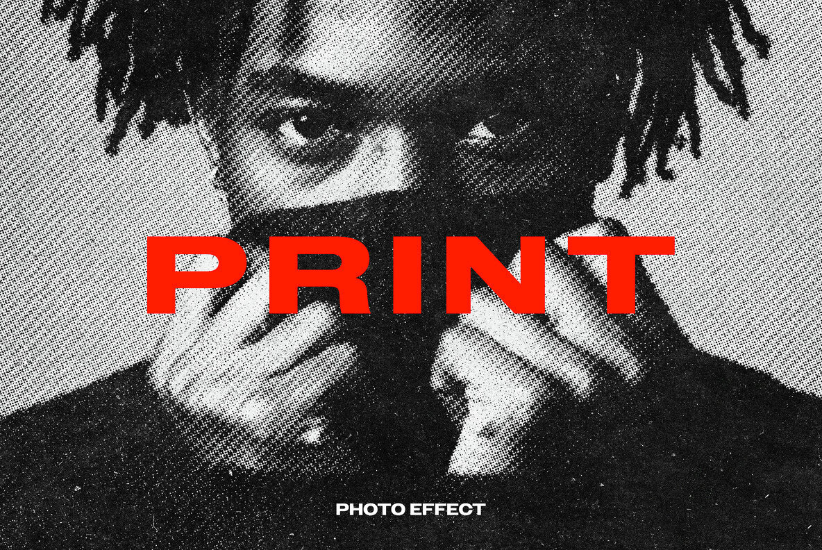 Halftone Print Style Photo Effect 1