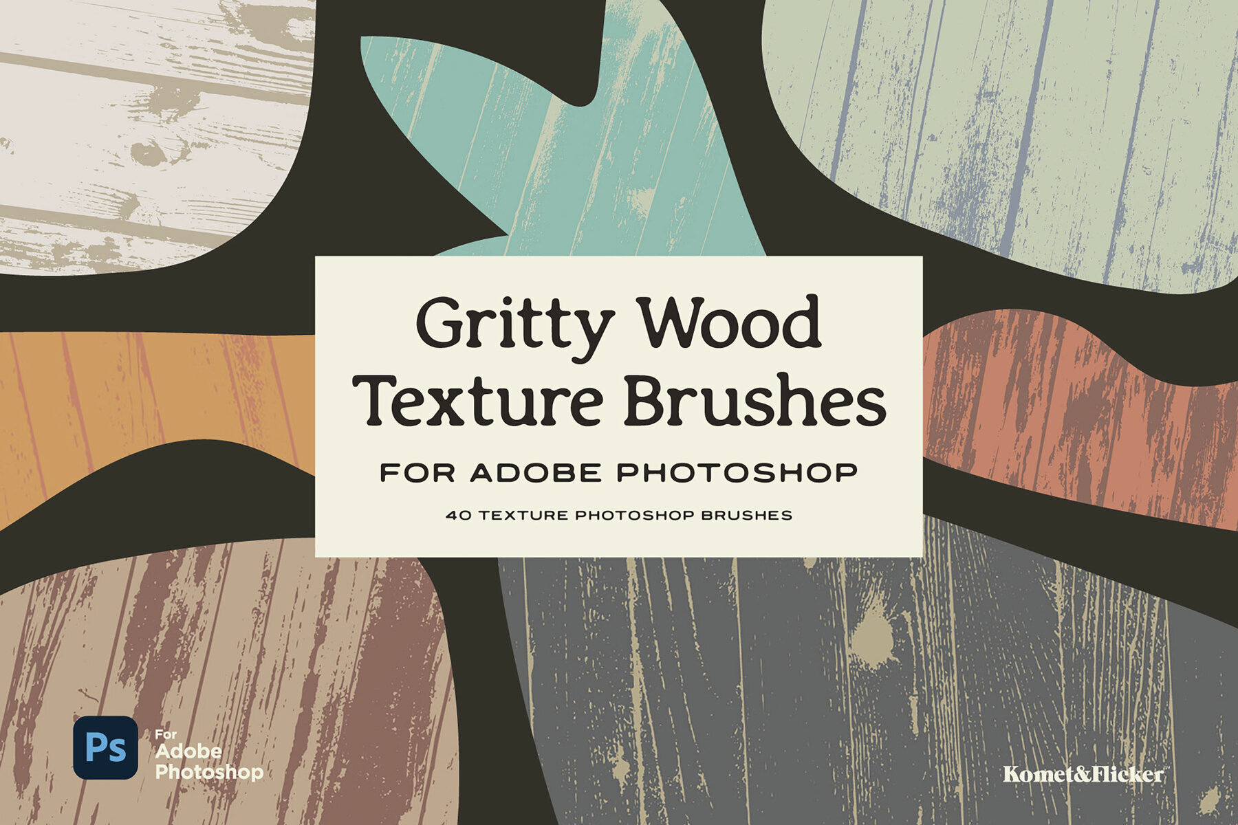Gritty Wood Texture Brushes for Adobe Photoshop 1