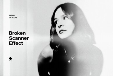 Black and White Broken Scanner Photo Effect