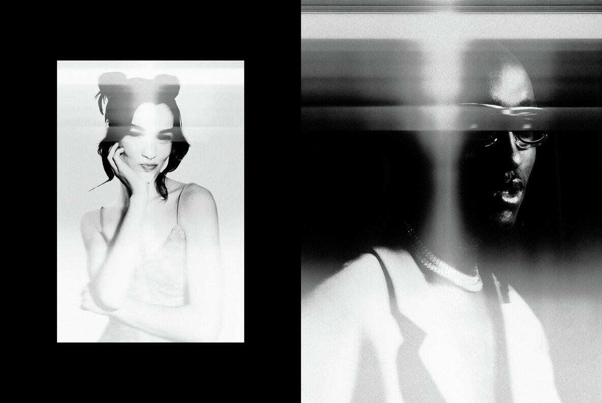 Black and White Broken Scanner Photo Effect 6