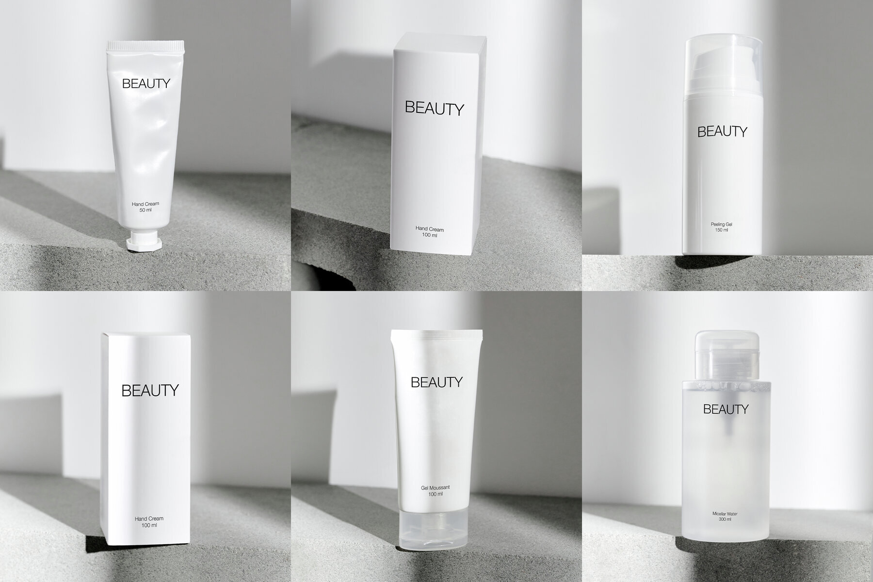Hand Cream Tube Cosmetic Box and Bottle Mockups PSD 2