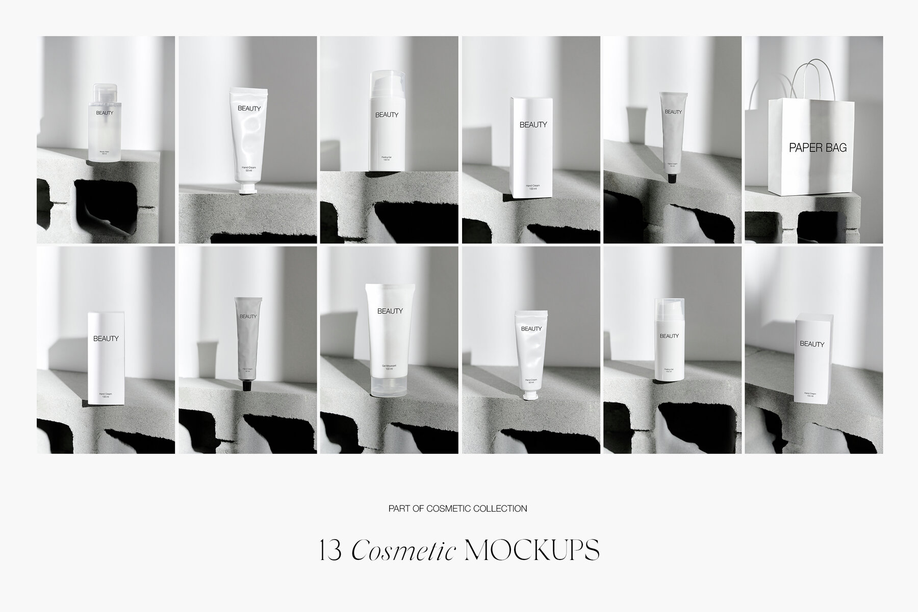 Hand Cream Tube Cosmetic Box and Bottle Mockups PSD 7