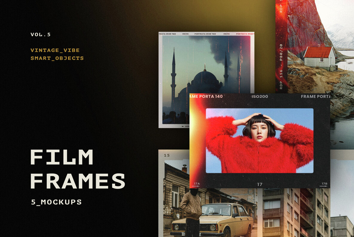 Retro Film Frames Mockups 1