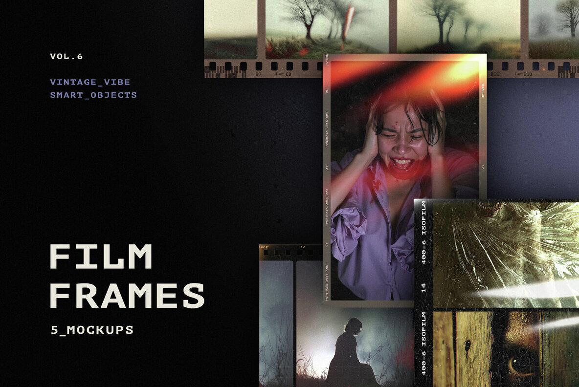 Vintage Film Frames Mockups 1