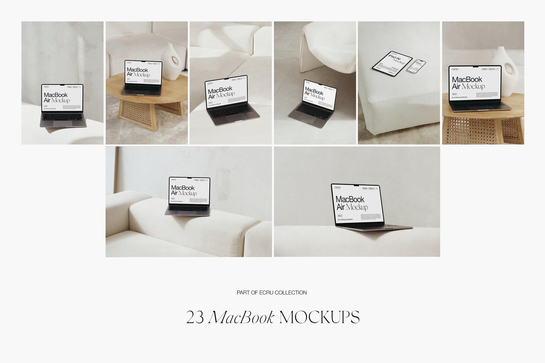 Aesthetic MacBook Air Mockups for Photoshop PSD 2