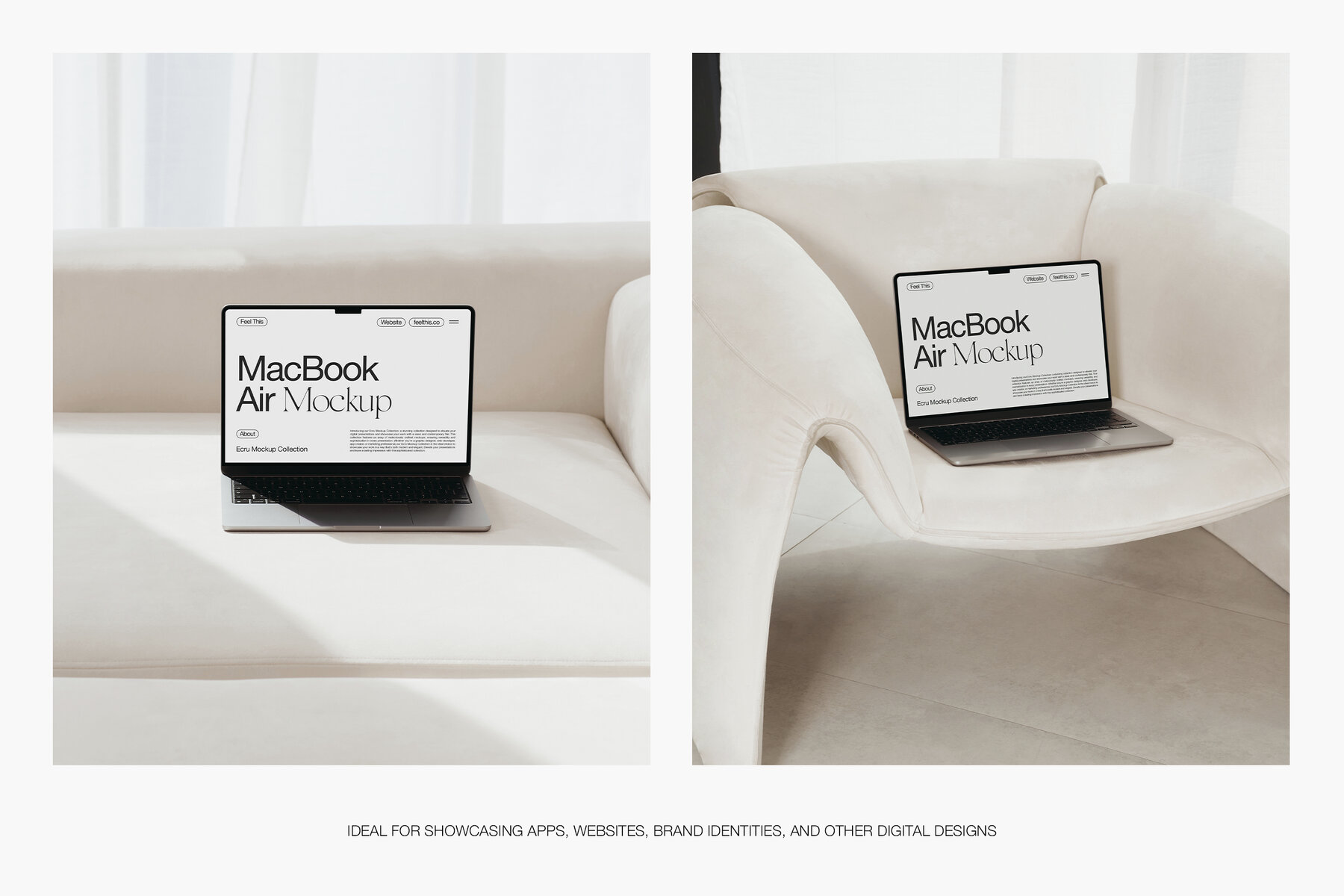 Aesthetic MacBook Air Mockups for Photoshop PSD 4