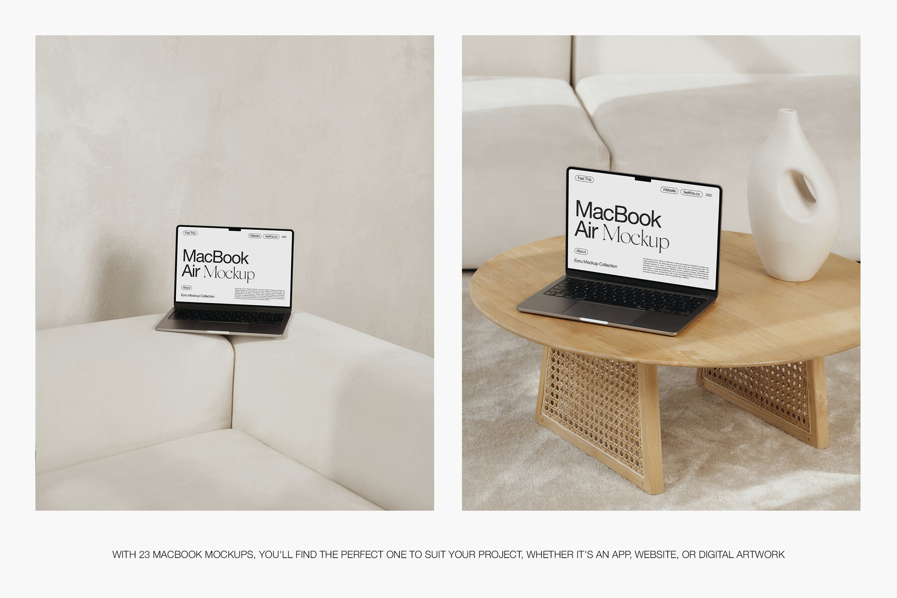 Aesthetic MacBook Air Mockups for Photoshop PSD 5