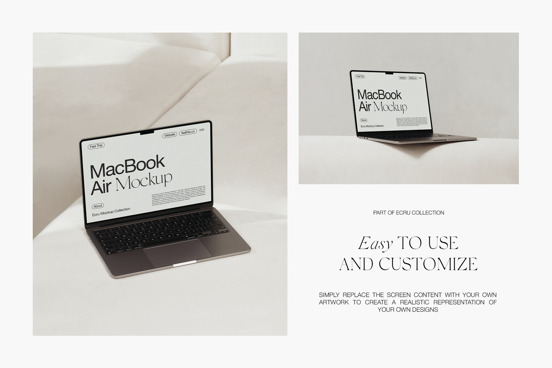 Aesthetic MacBook Air Mockups for Photoshop PSD 6