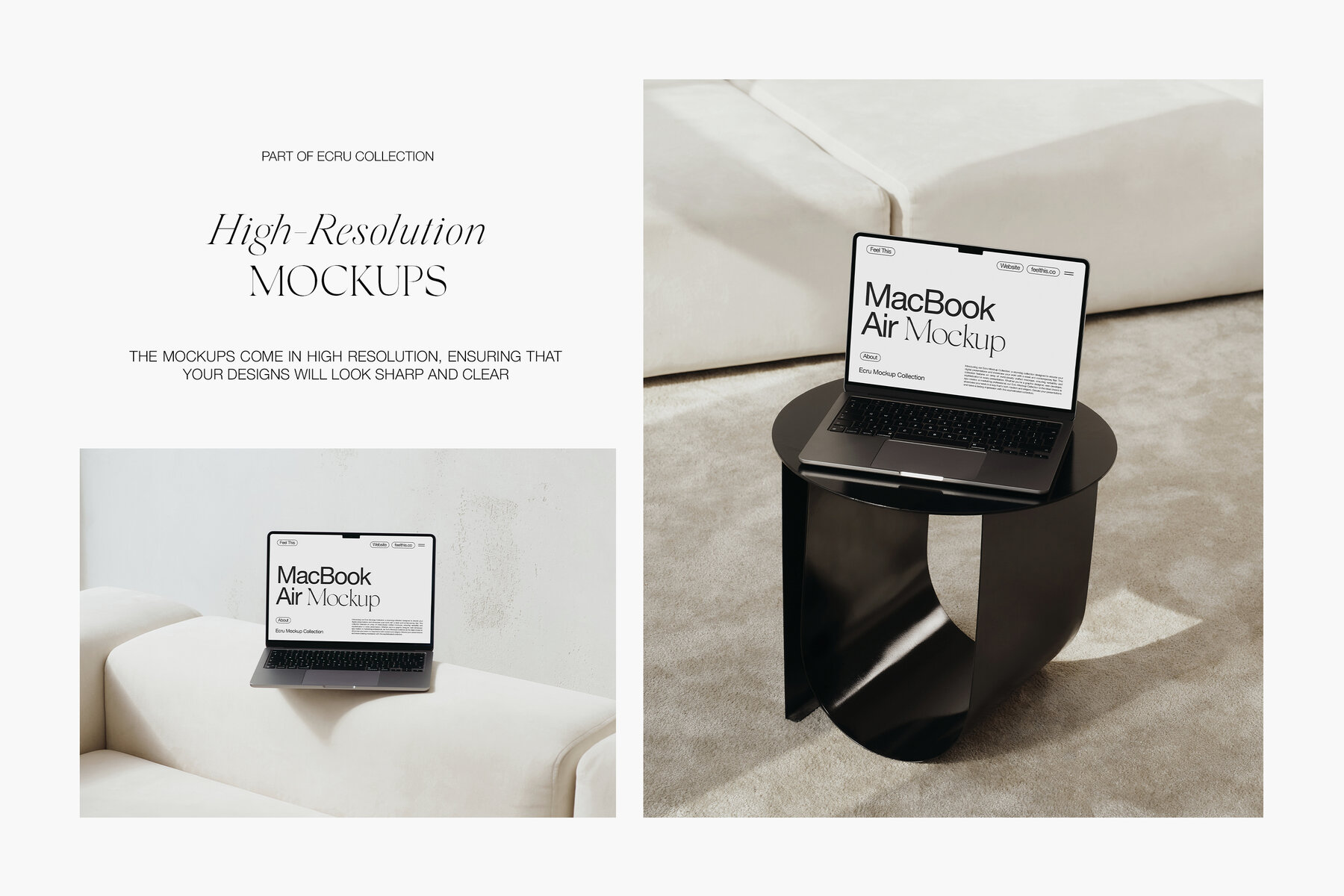 Aesthetic MacBook Air Mockups for Photoshop PSD 7