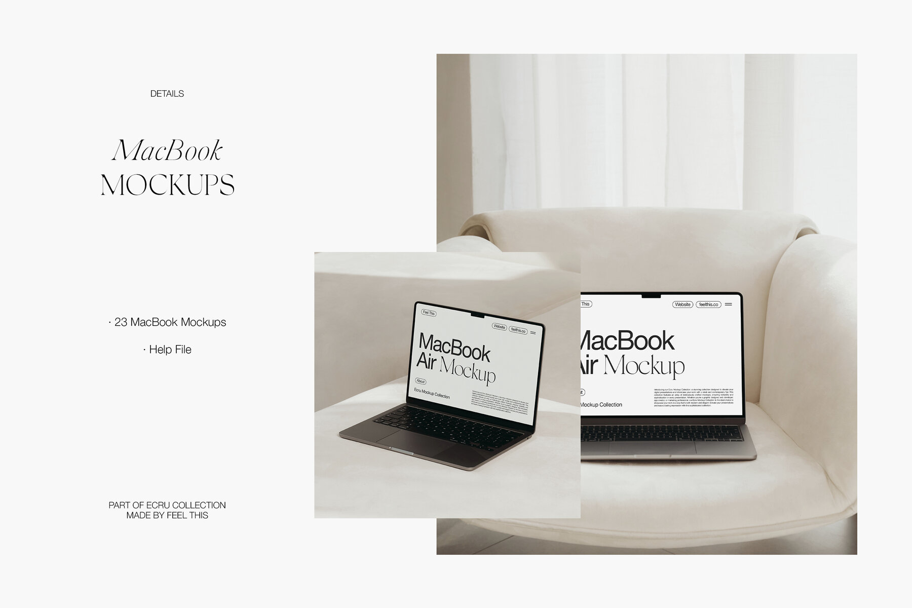 Aesthetic MacBook Air Mockups for Photoshop PSD 8