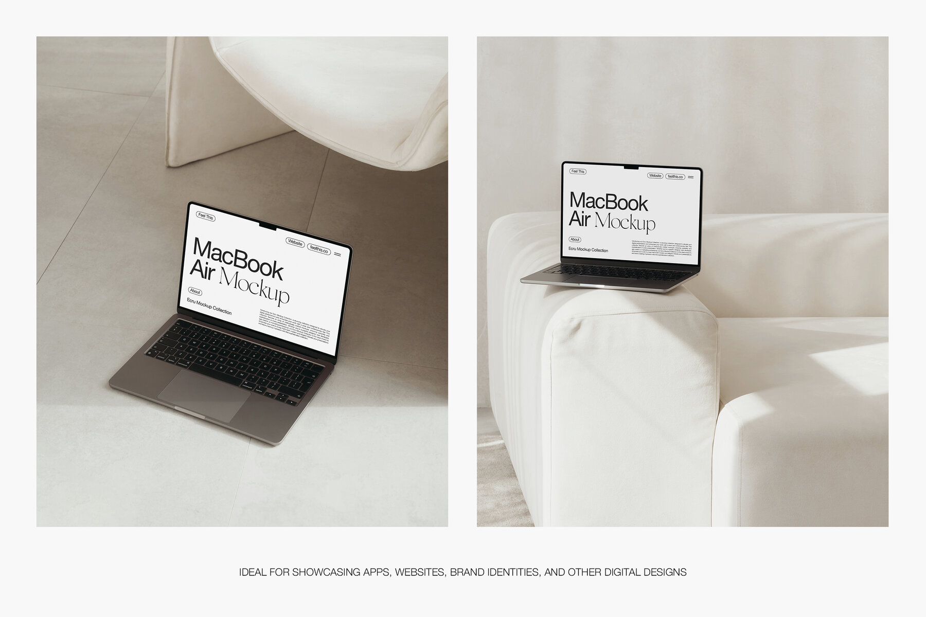 Aesthetic MacBook Air Mockups for Photoshop PSD 9