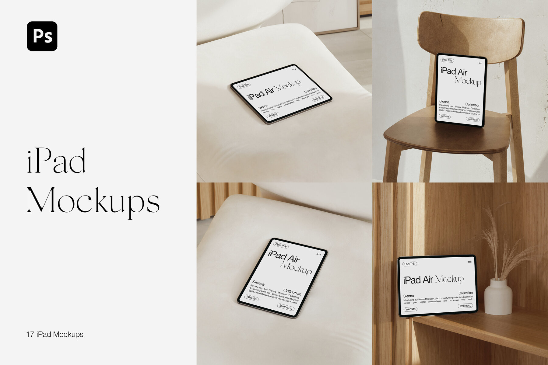 Realistic iPad Air Mockups for Photoshop PSD 1