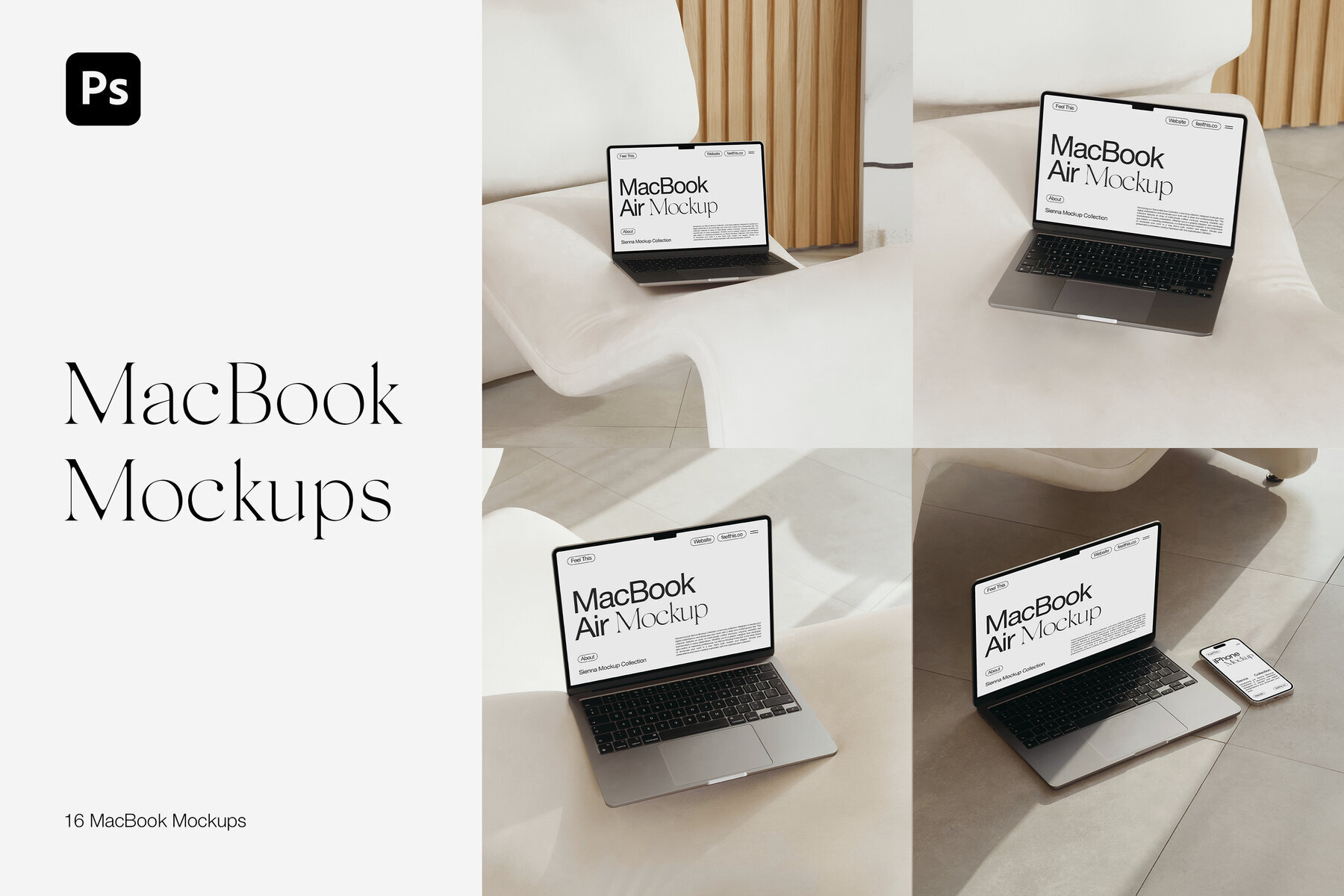 MacBook Air Mockups for Photoshop PSD 1