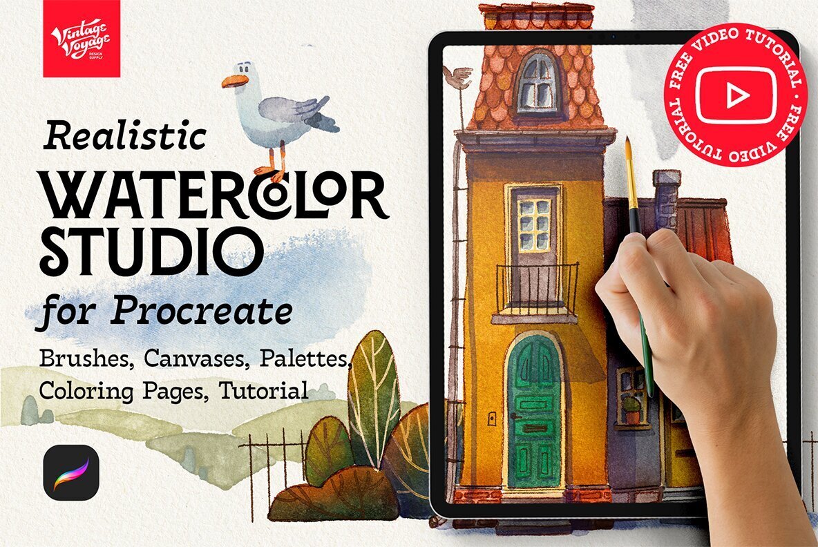 VVDS Realistic Watercolor Studio for Procreate 1