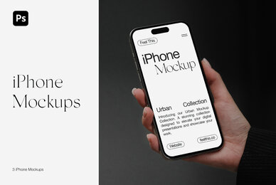 Realistic iPhone 16 Pro in Hand Mockups for Photoshop