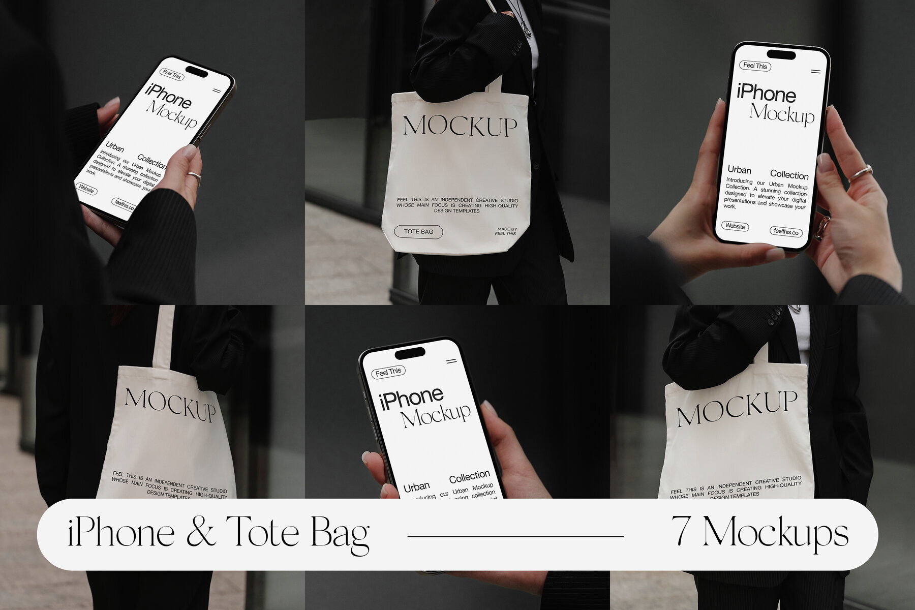iPhone 16 Pro   Tote Bag Mockups for Photoshop PSD 1