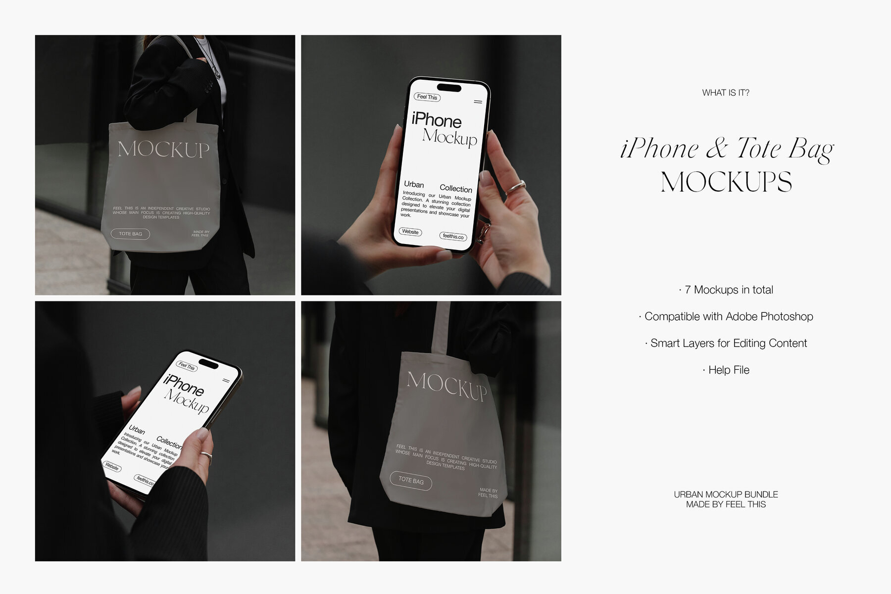 iPhone 16 Pro   Tote Bag Mockups for Photoshop PSD 2