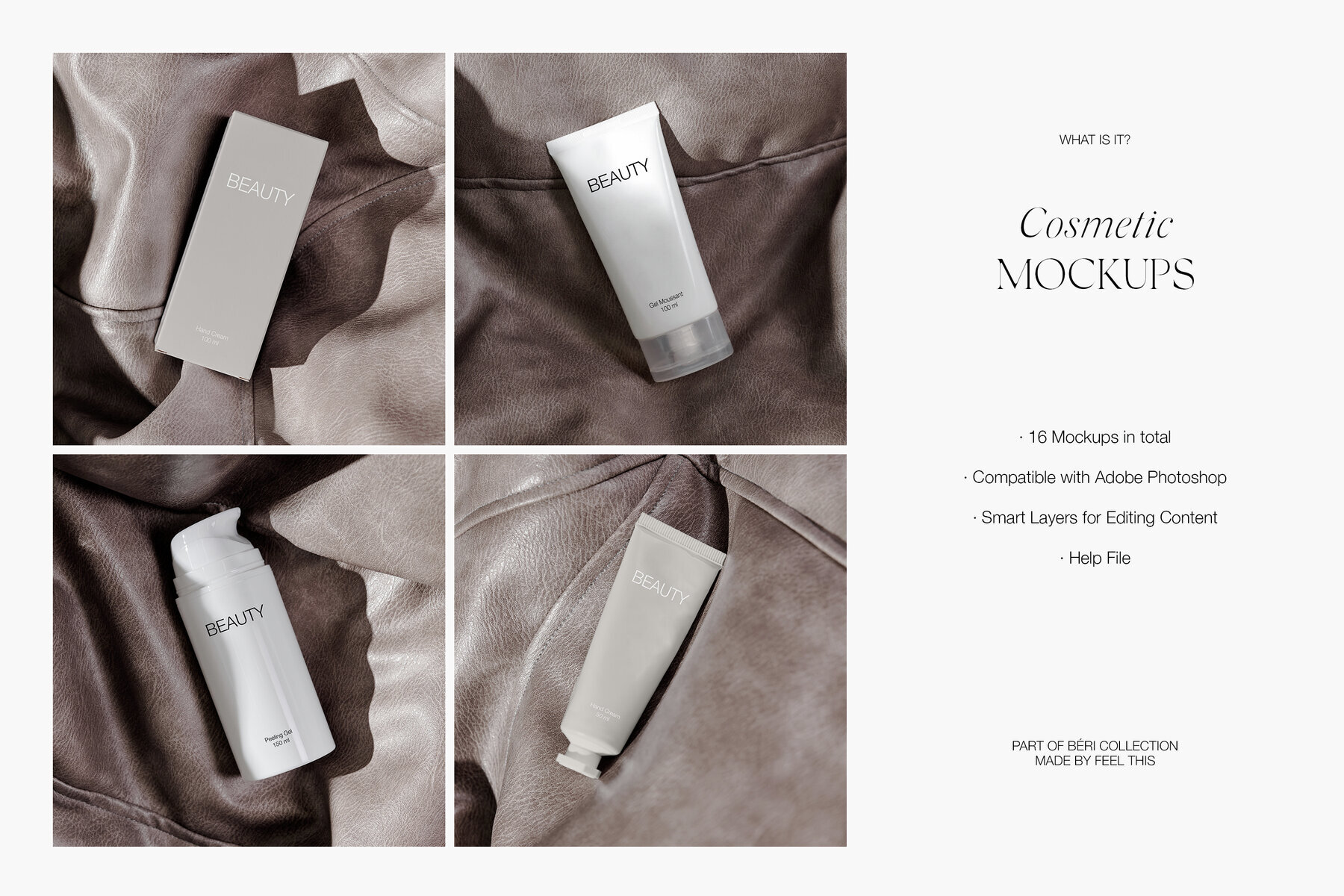 Hand Cream Tube Cosmetic Box and Bottle Mockups for Photoshop 2