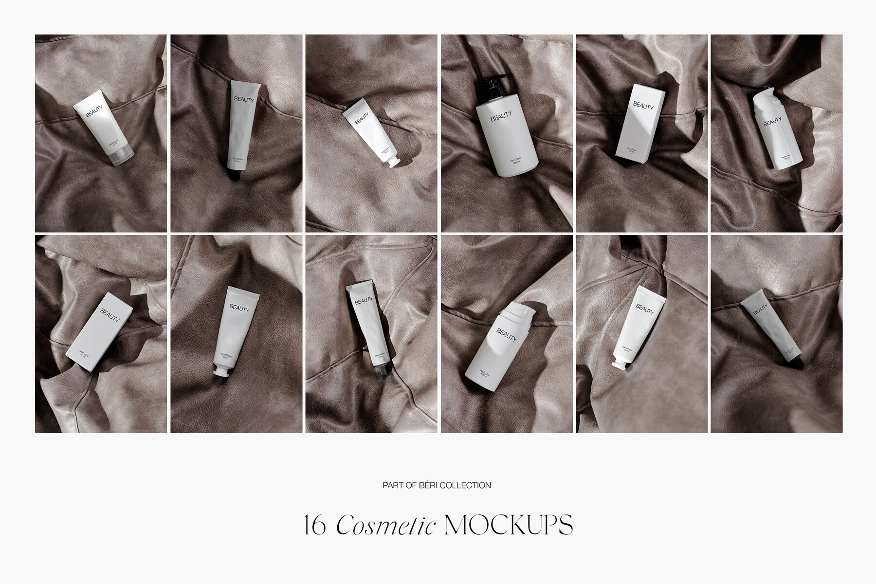 Hand Cream Tube Cosmetic Box and Bottle Mockups for Photoshop 7