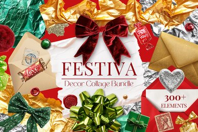 Festive Paper Collage Pack