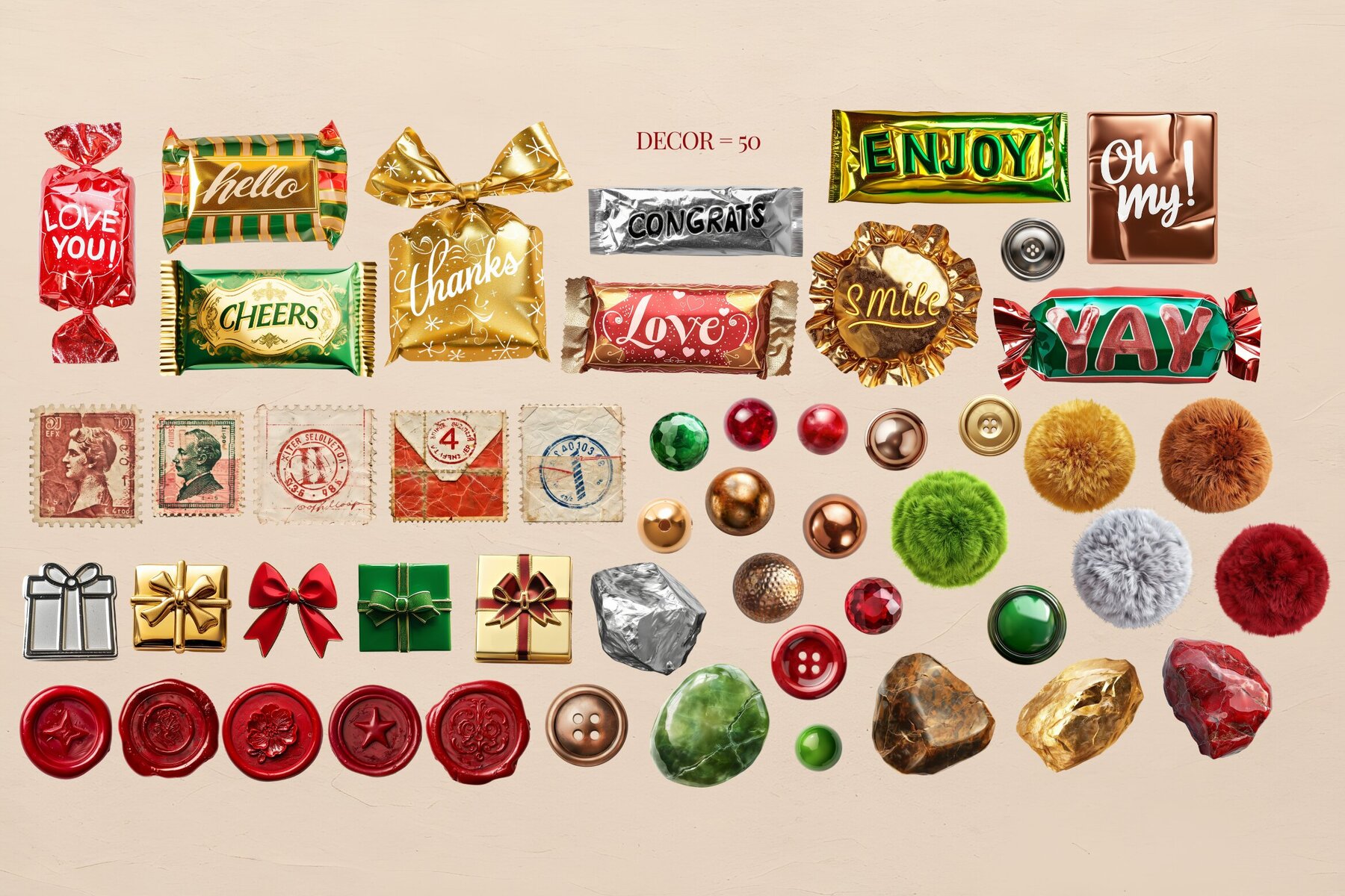 Festive Paper Collage Pack 6