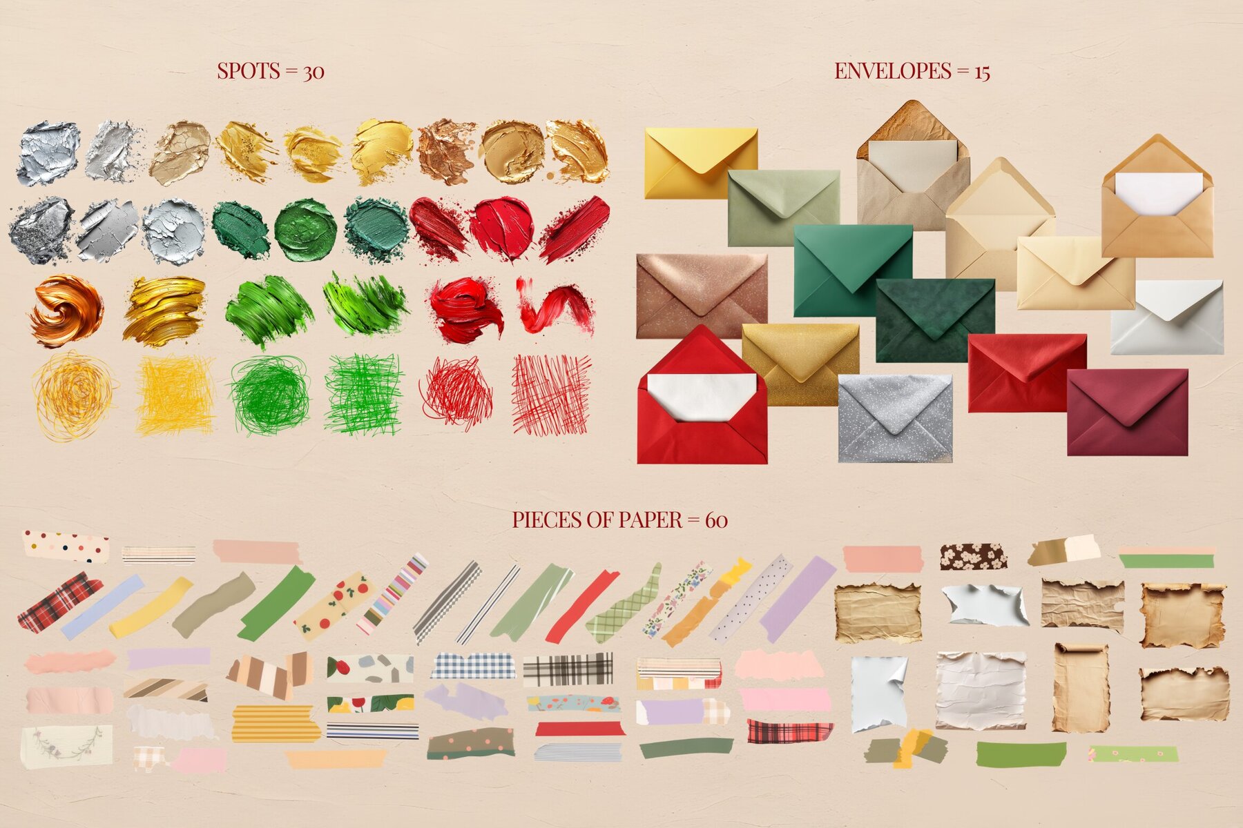 Festive Paper Collage Pack 7