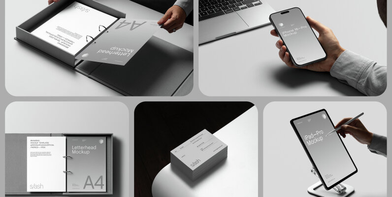Branding Identity Mockups Slash Series 01