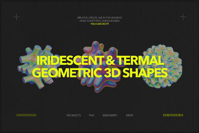 Iridescent and Termal Geometric 3D Shapes
