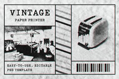 Vintage Paper Printer Design Effect