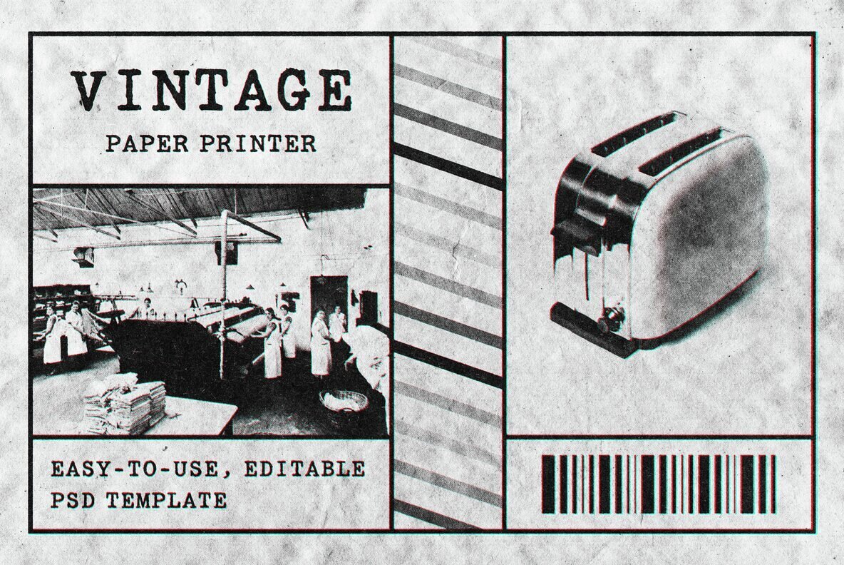 Vintage Paper Printer Design Effect 1