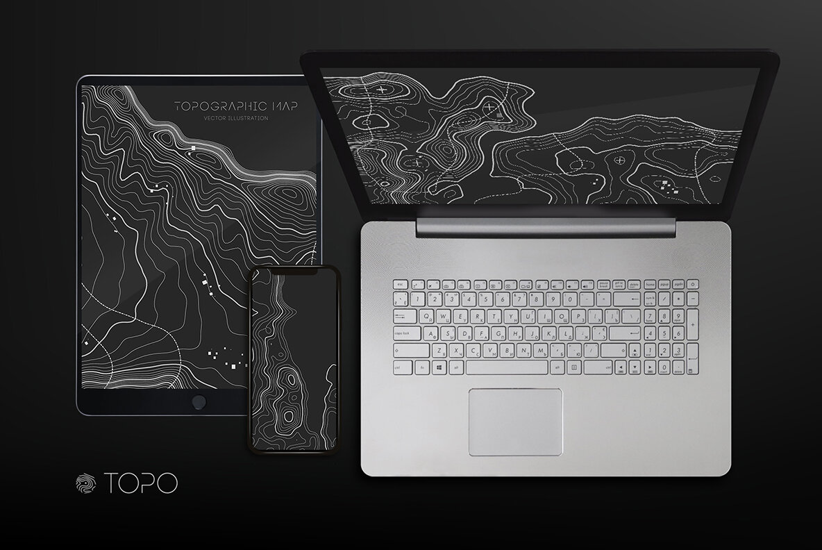 55 Vector Topographic Maps Bundle 6