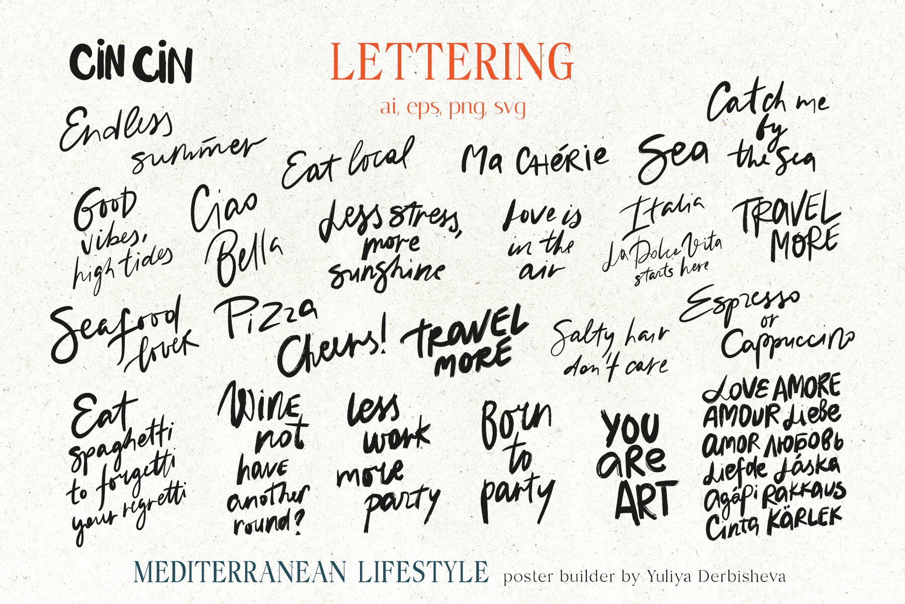 Mediterranean Lifestyle Poster Print Food Drinks Beach 8