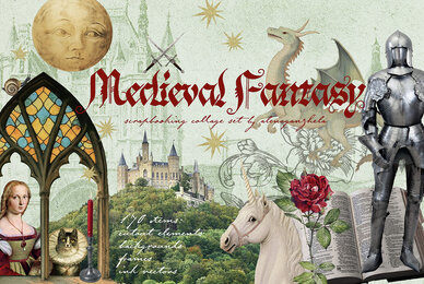Medieval Fantasy   Scrapbooking Collage Set
