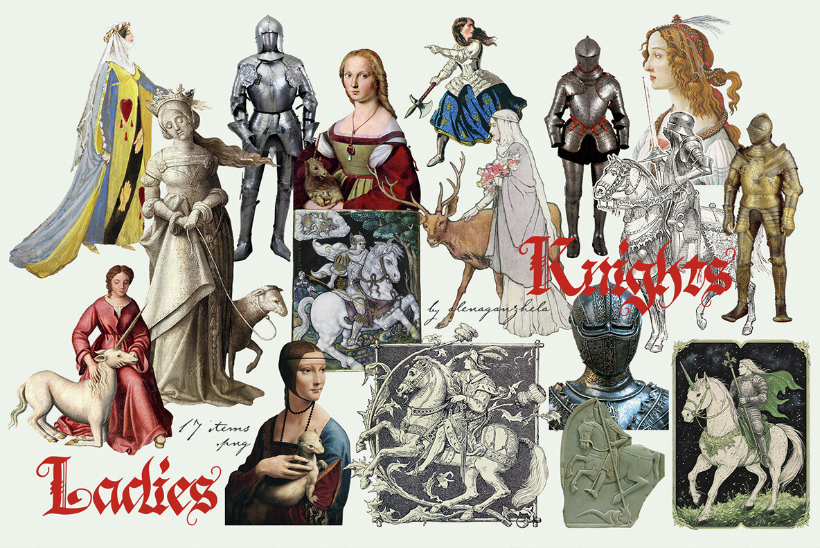 Medieval Fantasy   Scrapbooking Collage Set 5
