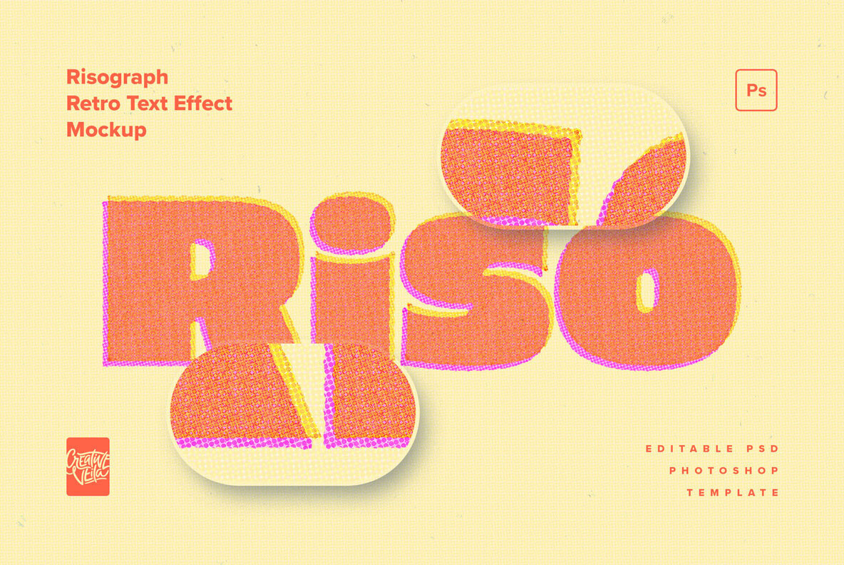 Risograph Retro Text Effect 1