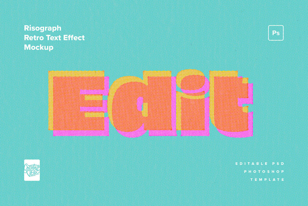 Risograph Retro Text Effect 2