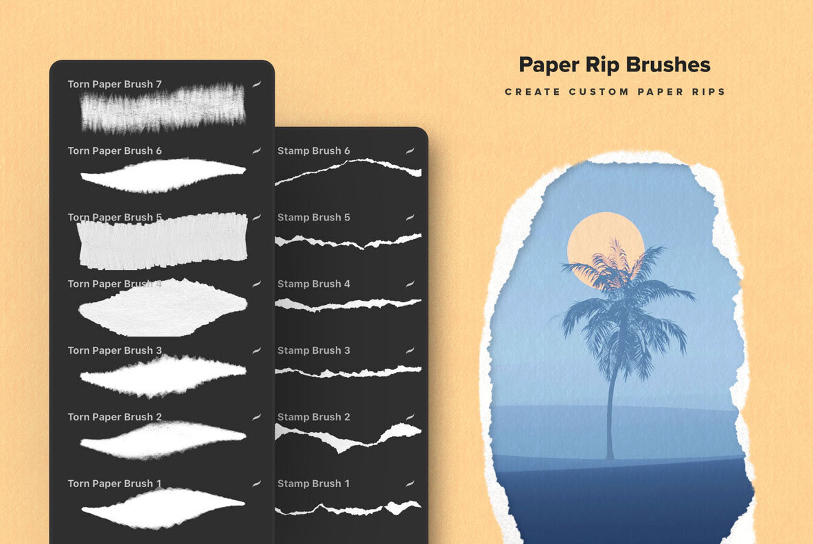 Torn Paper Procreate Brushes 3