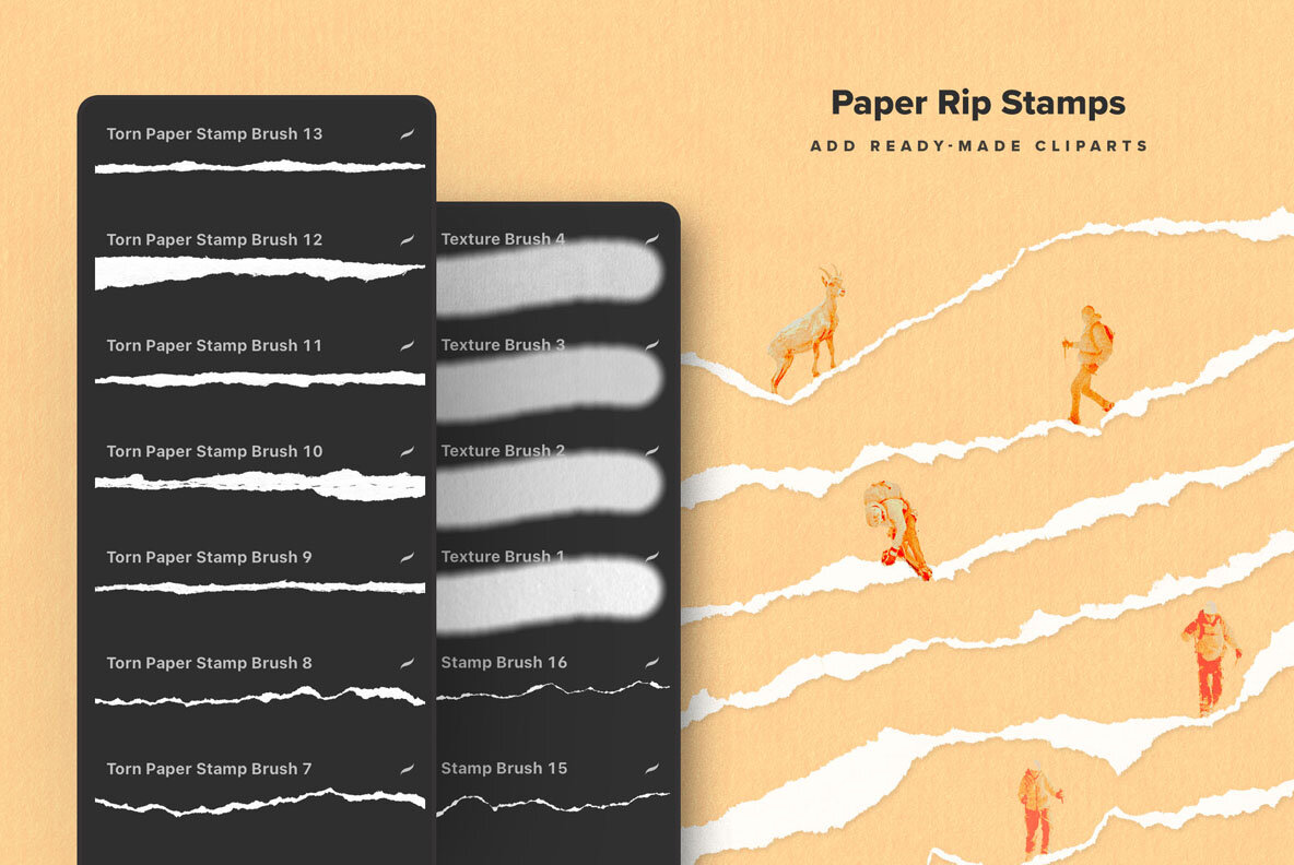 Torn Paper Procreate Brushes 7