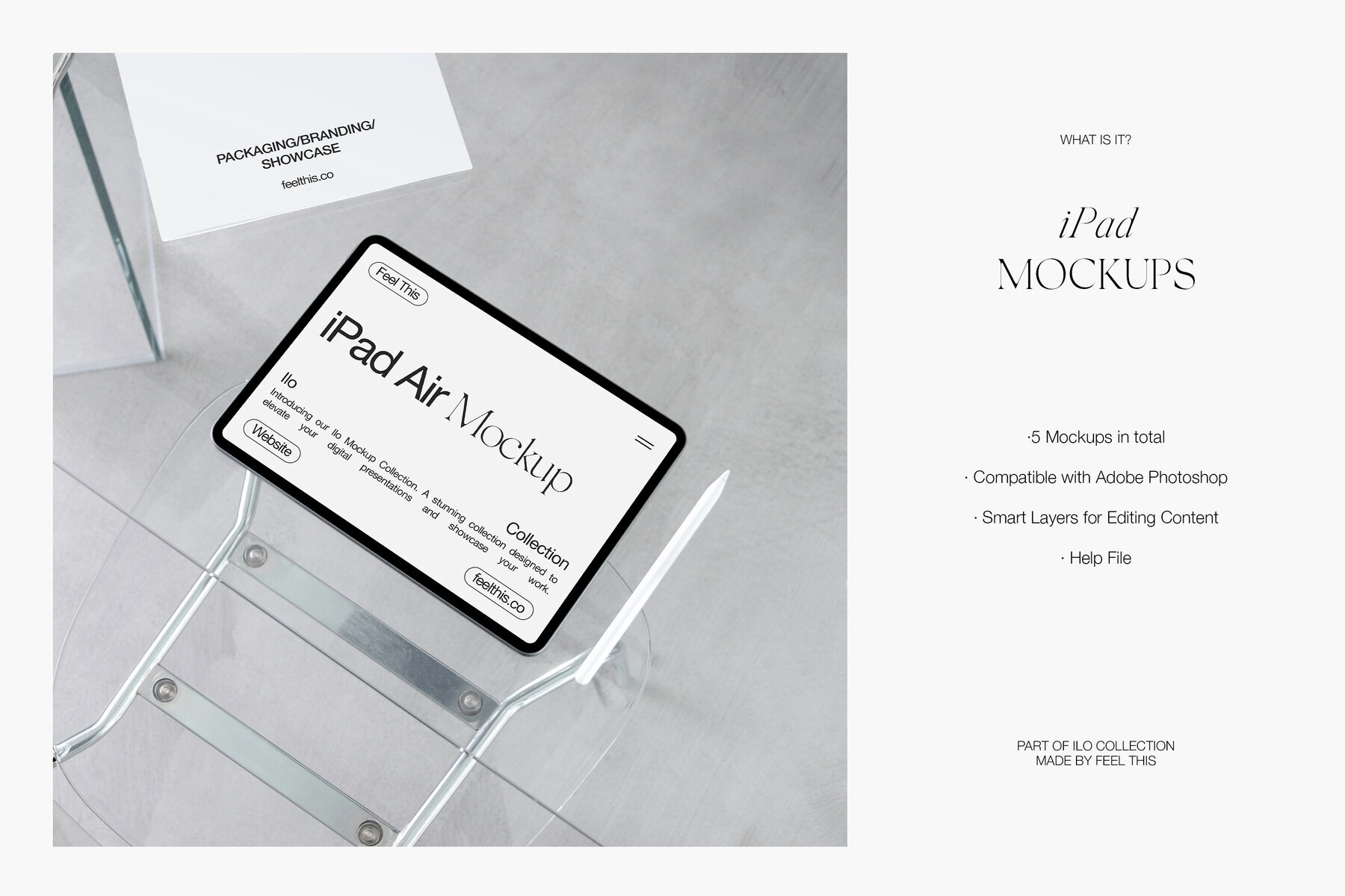 Minimalist iPad Air Mockups for Photoshop 2