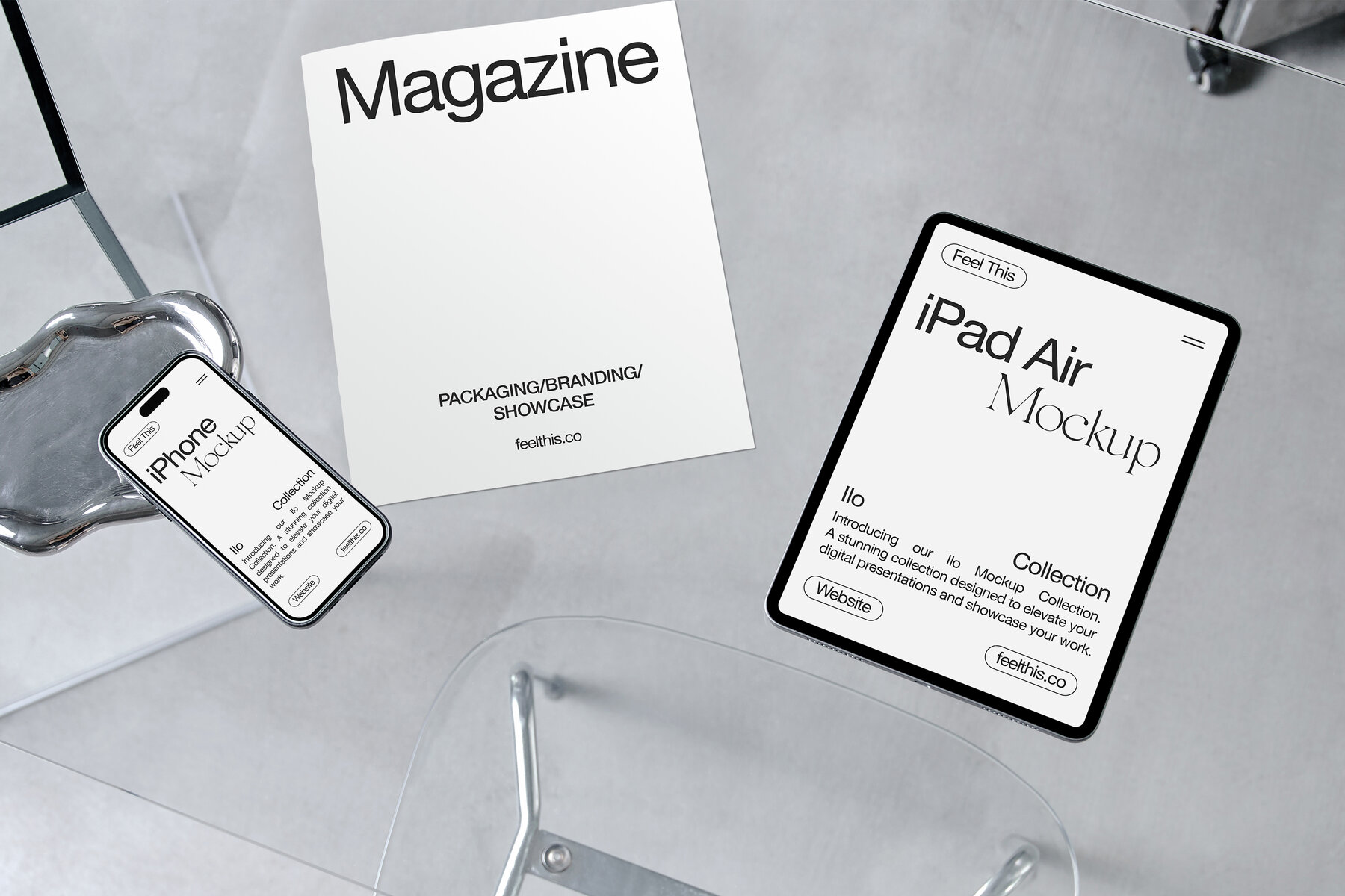 Minimalist iPad Air Mockups for Photoshop 4