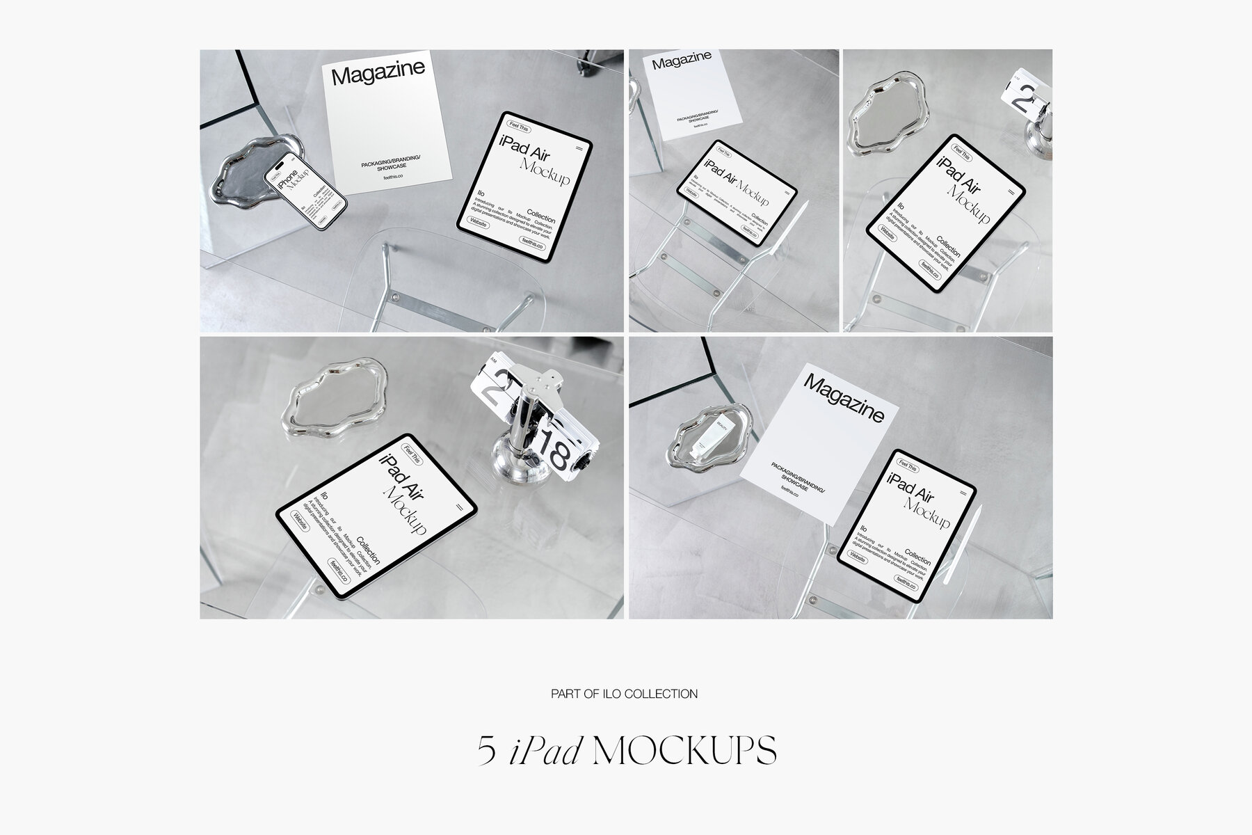 Minimalist iPad Air Mockups for Photoshop 6